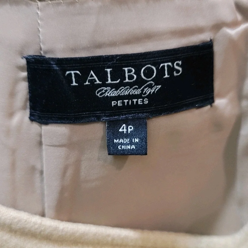 EUC Talbots 4P Beige Wool Midi Skirt‎ Pencil Office Career Romantic Twee